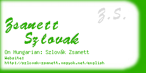 zsanett szlovak business card
